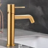 Robinet Lavabo Et Vasque|Imex Mitigeur de Lavabo Anti-Calcaire Bec Bas Or Brossé GENOVA BDG053-1OC