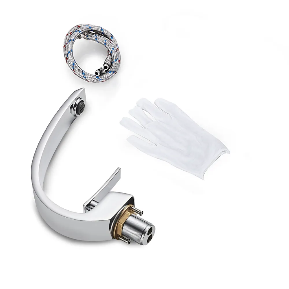 Robinet Lavabo Et Vasque|Auralum Max Mitigeur de lavabo robinet lavabo en Laiton Chromé