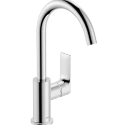 Hansgrohe Mitigeur de lavabo avec bec orientable, tirette et vidage chromé, Rebris E 210