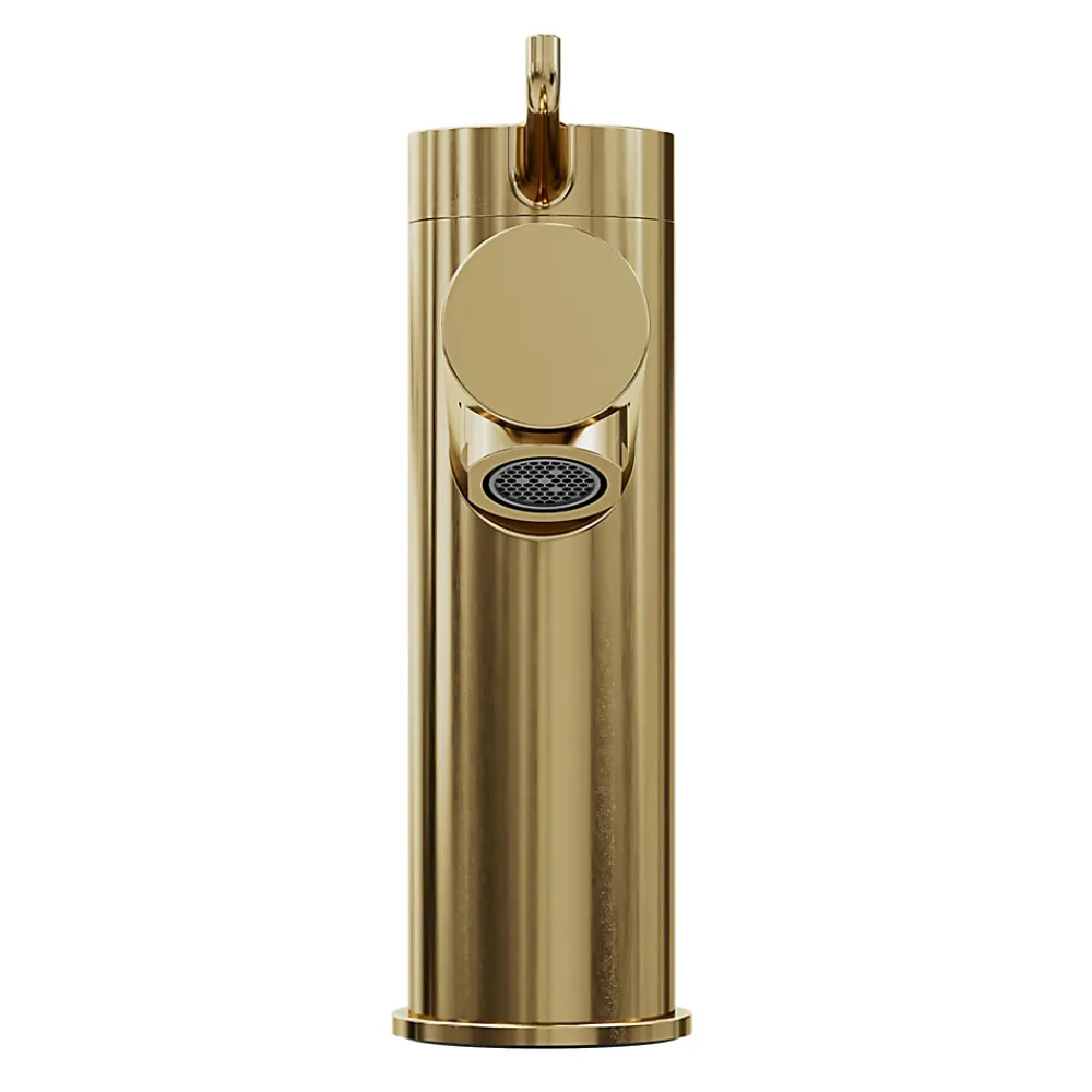 GoodHome Mitigeur de lavabo avec mousseur orientable, taille M, doré, H.14,3 cm, Maza