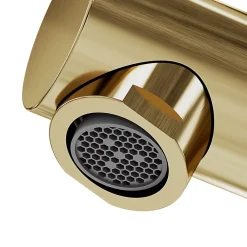 GoodHome Mitigeur de lavabo avec mousseur orientable, taille M, doré, H.14,3 cm, Maza