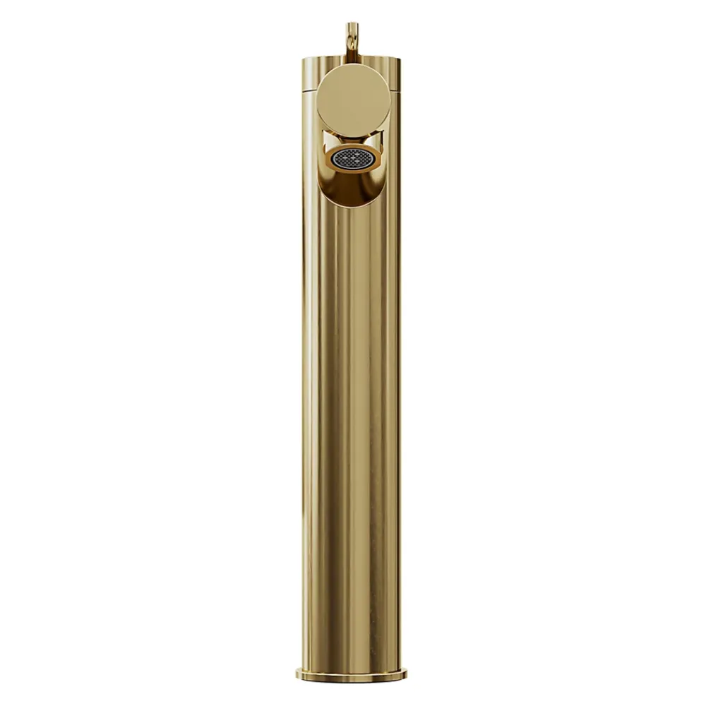 GoodHome Mitigeur de lavabo avec mousseur orientable, taille XL, doré, H.25,7 cm, Maza