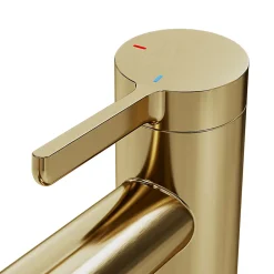 GoodHome Mitigeur de lavabo avec mousseur orientable, taille XL, doré, H.25,7 cm, Maza