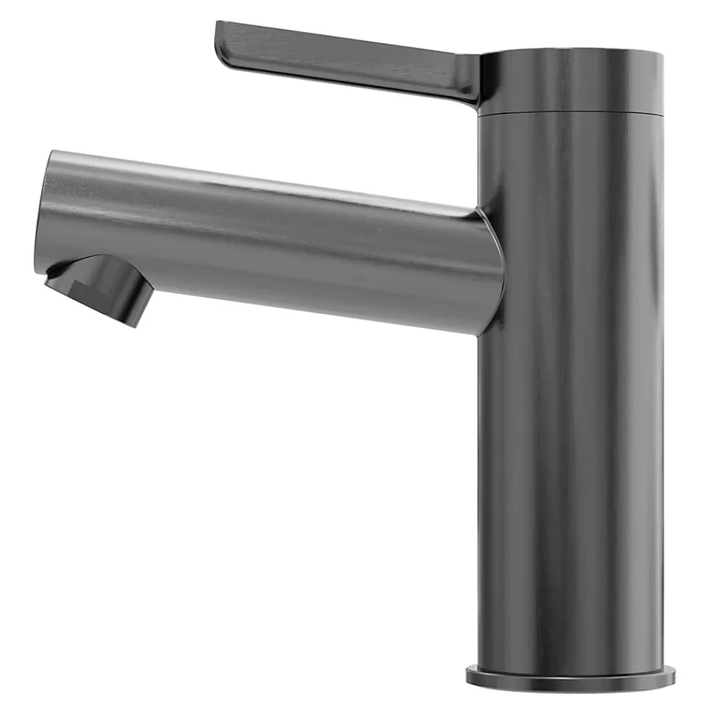 Robinet Lavabo Et Vasque|GoodHome Mitigeur de lavabo avec mousseur orientable, taille M, gun metal, H.14,3 cm, Maza