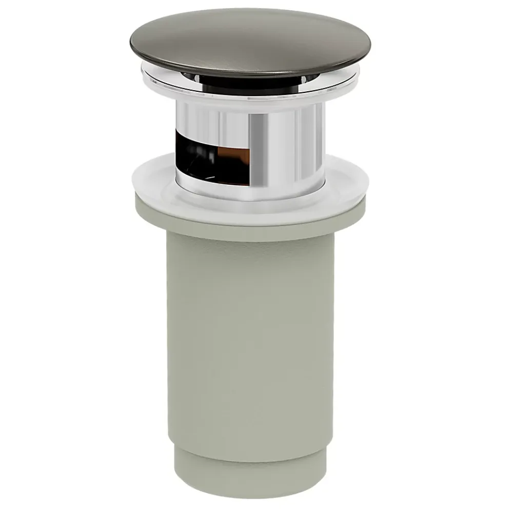 Robinet Lavabo Et Vasque|GoodHome Mitigeur de lavabo avec mousseur orientable, taille M, gun metal, H.14,3 cm, Maza