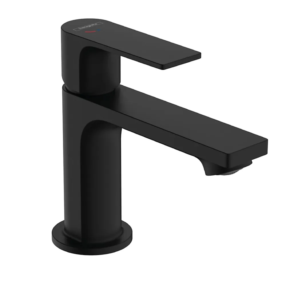 Hansgrohe Mitigeur de lavabo avec tirette et vidage noir mat, Rebris E 80 CoolStart