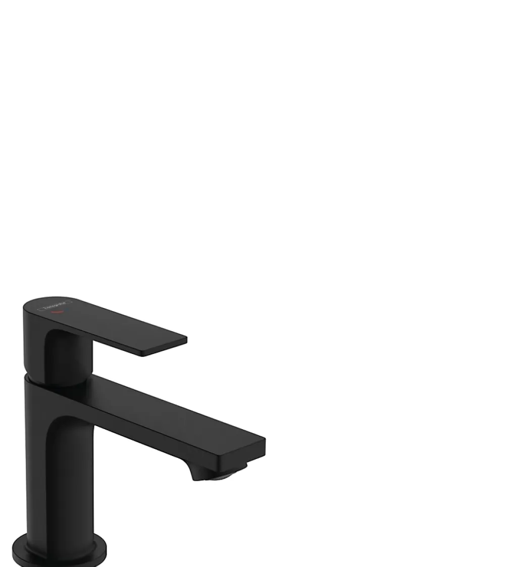 Hansgrohe Mitigeur de lavabo avec tirette et vidage noir mat, Rebris E 80 CoolStart