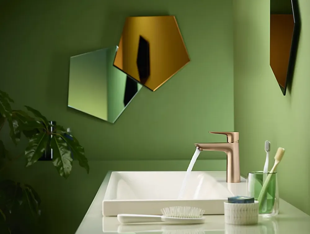 Hansgrohe Mitigeur de lavabo avec tirette et vidage bronze brossé, Talis E 110 EcoSmart