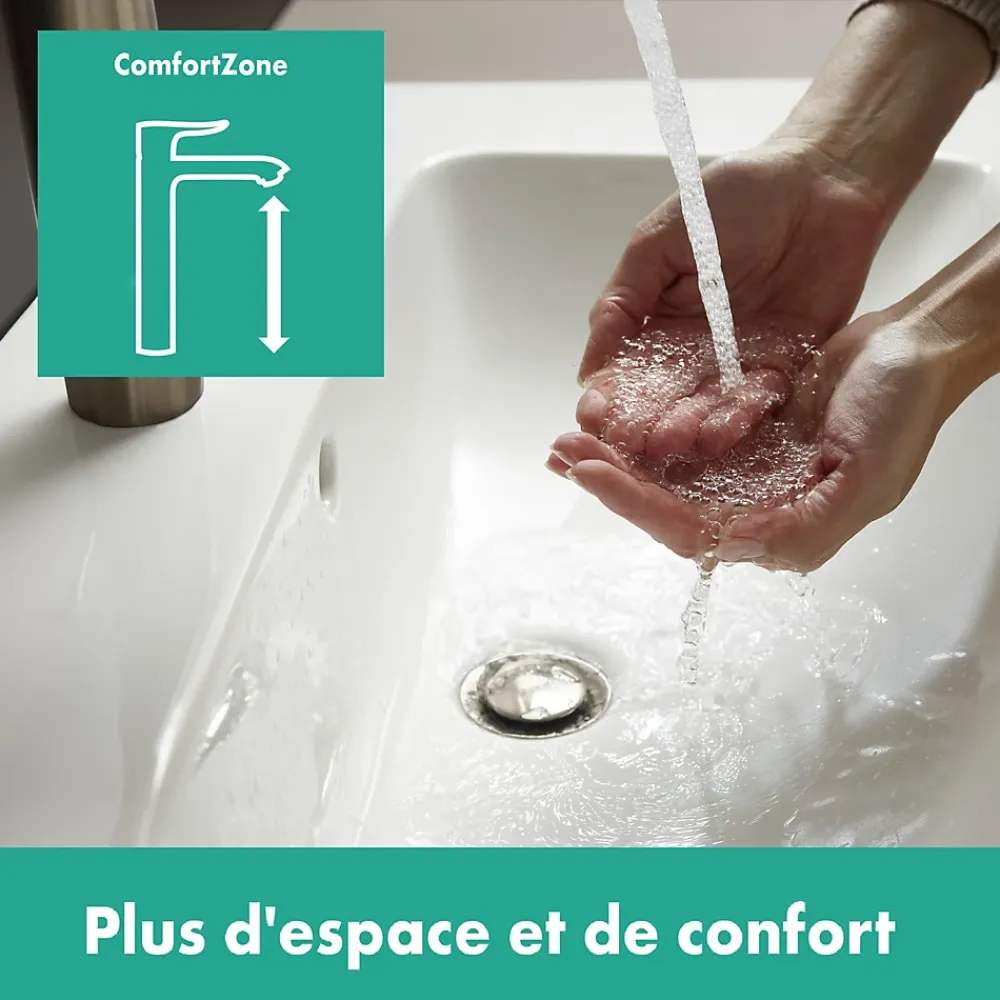 Hansgrohe Mitigeur de lavabo avec tirette et vidage bronze brossé, Talis E 110 EcoSmart