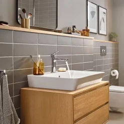 Robinet Lavabo Et Vasque|Hansgrohe Mitigeur de lavabo avec tirette et vidage chromé, Rebris E 110 CoolStart