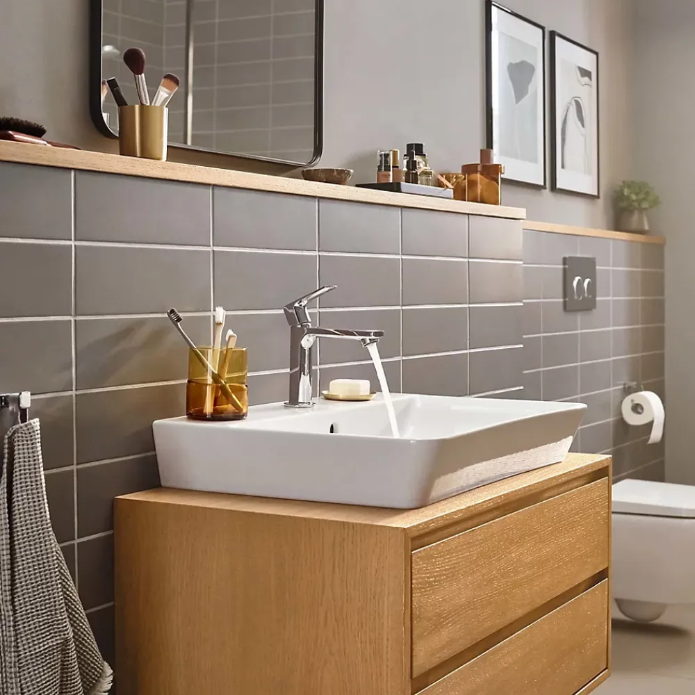 Robinet Lavabo Et Vasque|Hansgrohe Mitigeur de lavabo avec tirette et vidage chromé, Rebris E 110 CoolStart