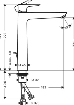Robinet Lavabo Et Vasque|Hansgrohe Mitigeur de lavabo avec tirette et vidage effet doré poli, Talis E 240 EcoSmart