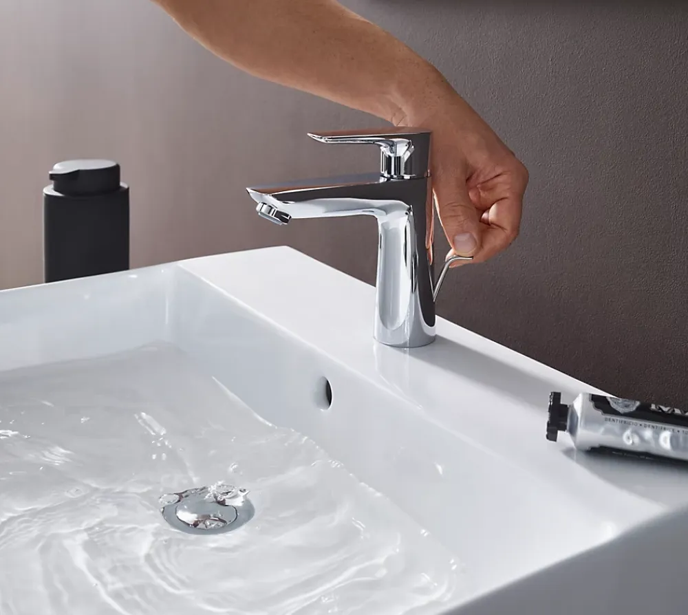 Hansgrohe Mitigeur de lavabo avec tirette et vidage chromé, Talis E 110 EcoSmart