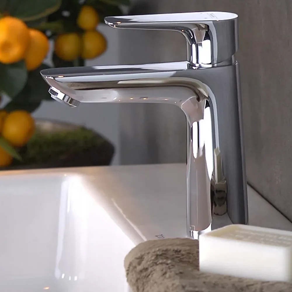 Hansgrohe Mitigeur de lavabo avec tirette et vidage chromé, Talis E 110 EcoSmart
