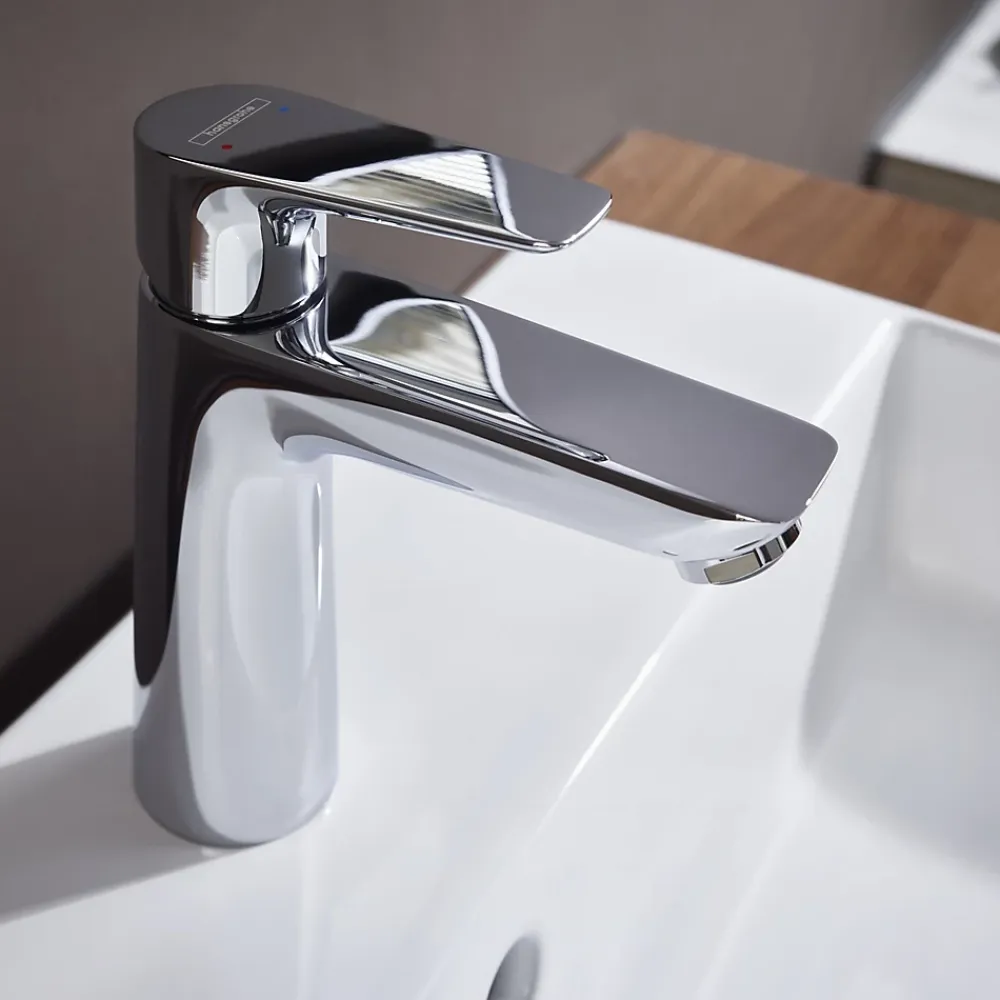Hansgrohe Mitigeur de lavabo avec tirette et vidage chromé, Talis E 110 EcoSmart