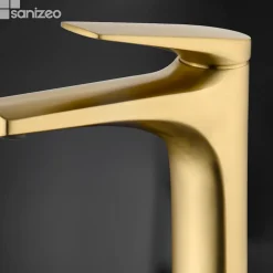 Robinet Lavabo Et Vasque|Imex Mitigeur de Lavabo Bec Haut Anti-Calcaire Or Brossé DELOS BDD055-3OC