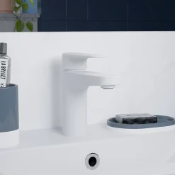 Robinet Lavabo Et Vasque|GoodHome Mitigeur de lavabo blanc Cavally M