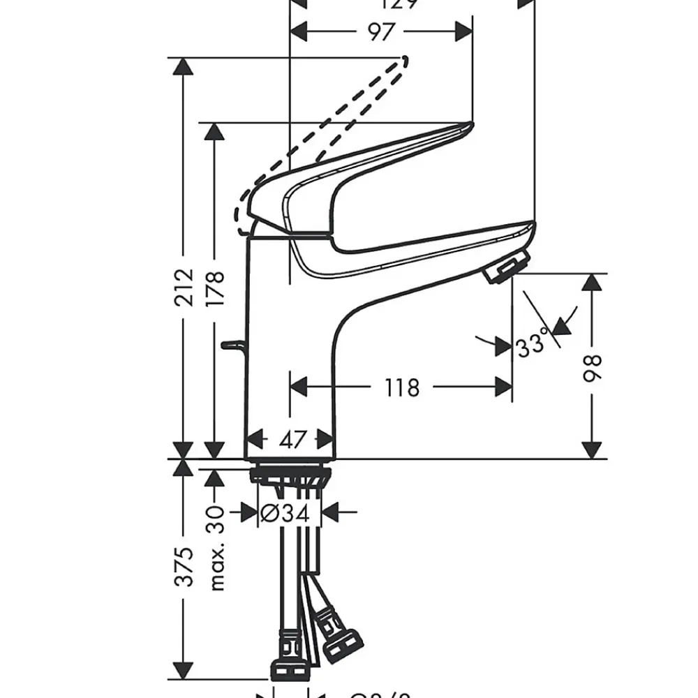 Robinet Lavabo Et Vasque|Hansgrohe Mitigeur de lavabo chromé Novus 100