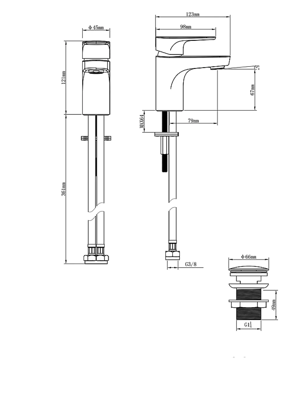 Robinet Lavabo Et Vasque|GoodHome Mitigeur de lavabo chromé taille S avec bonde clic-clac, Cavally