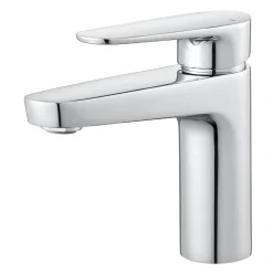 GoodHome Mitigeur de lavabo chromé taille M avec bonde clic-clac, Cavally