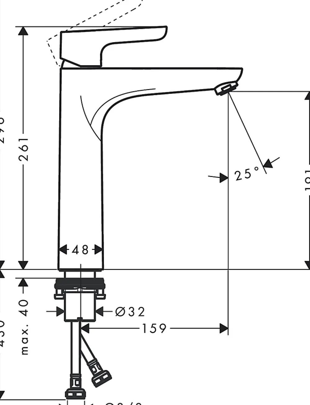 Hansgrohe Mitigeur de lavabo chromé Waterforms XL