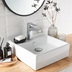 Robinet Lavabo Et Vasque|GoodHome Mitigeur de lavabo chromé taille M avec bonde clic-clac, Teesta
