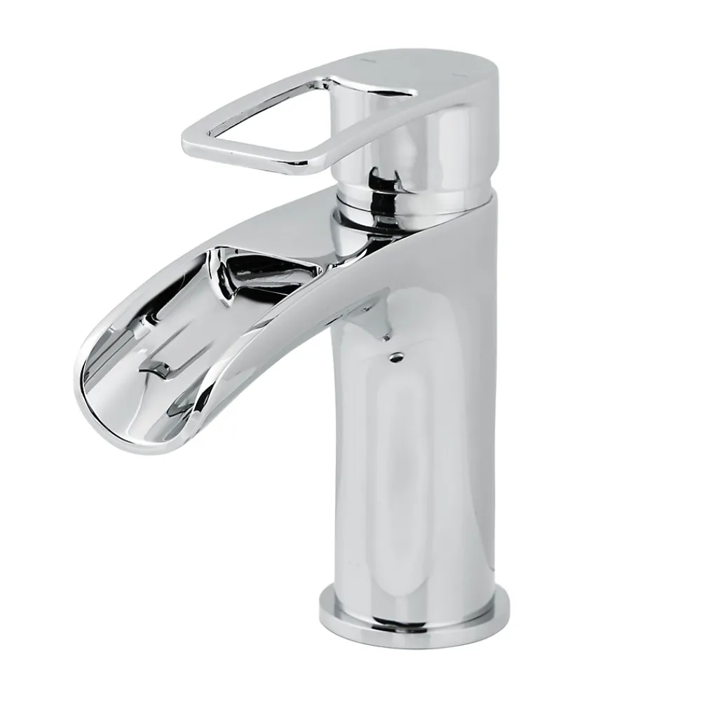 GoodHome Mitigeur de lavabo chromé effet chute d'eau Olmeto