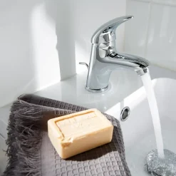 Robinet Lavabo Et Vasque|GoodHome Mitigeur de lavabo chromé Blyth
