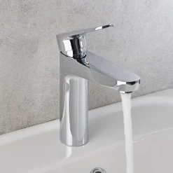 GoodHome Mitigeur de lavabo chromé Cavally L