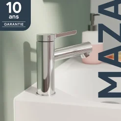 Robinet Lavabo Et Vasque|GoodHome Mitigeur de lavabo chrome taille M, Maza