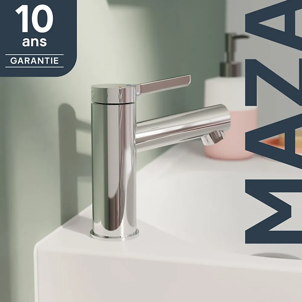 Robinet Lavabo Et Vasque|GoodHome Mitigeur de lavabo chrome taille M, Maza