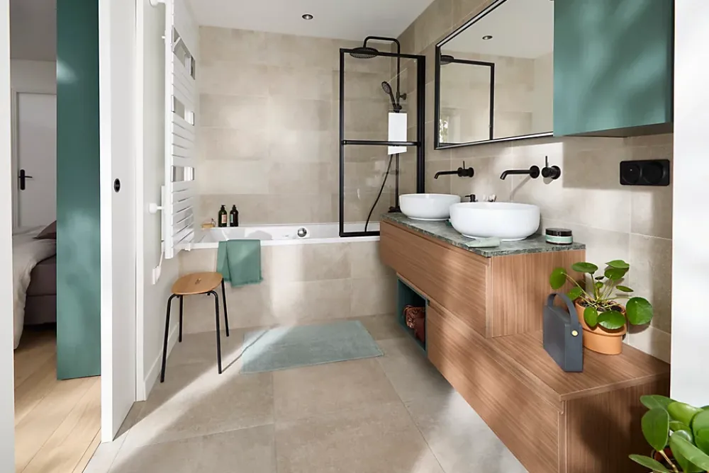 Essebagno Mitigeur de lavabo encastré, noir, Lollipop