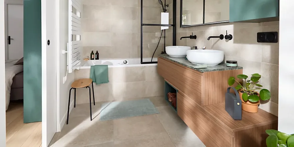 Essebagno Mitigeur de lavabo encastré, noir, Lollipop