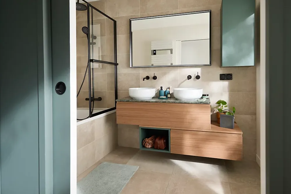 Essebagno Mitigeur de lavabo encastré, noir, Lollipop