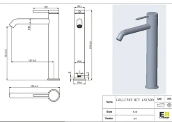 Essebagno Mitigeur de lavabo facon inox Lollipop