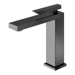 Robinet Lavabo Et Vasque|GoodHome Mitigeur de lavabo H.17,4 cm, gun metal, Kolima