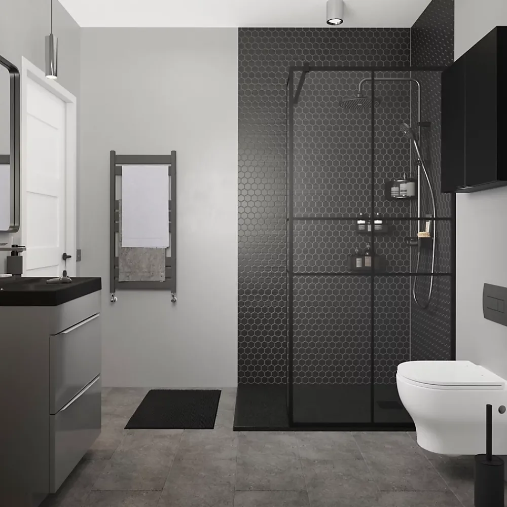 Robinet Lavabo Et Vasque|GoodHome Mitigeur de lavabo H.17,4 cm, gun metal, Kolima