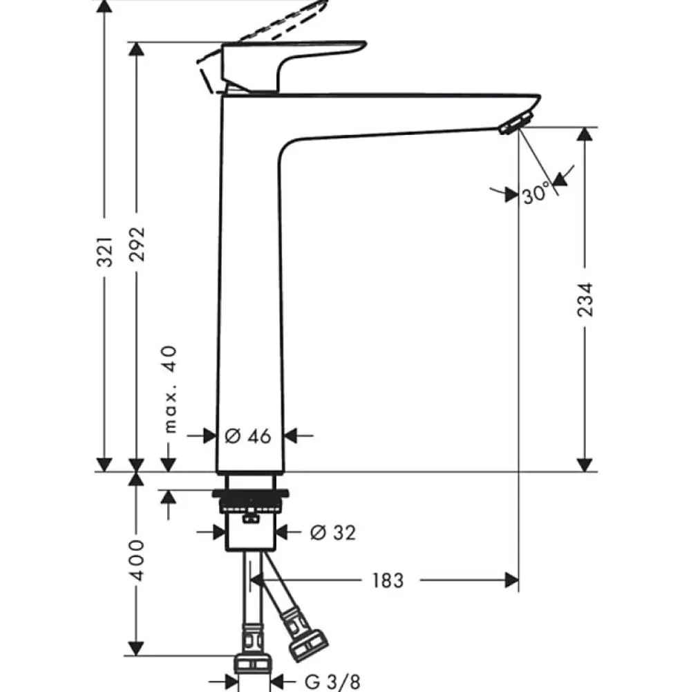 Hansgrohe Mitigeur de lavabo Talis E 240 aspect doré poli
