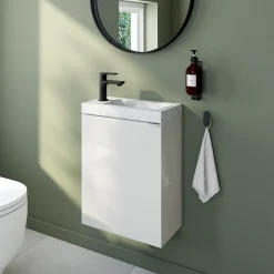 Hansgrohe Mitigeur de lavabo Rebris E 80 pour lave-mains sans tirette ni vidage noir mat