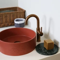 Essebagno Mitigeur de lavabo haut cuivre brossé Reflet