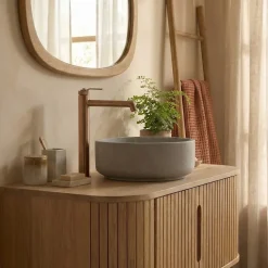 Robinet Lavabo Et Vasque|Essebagno Mitigeur de lavabo haut cuivre brossé Molette