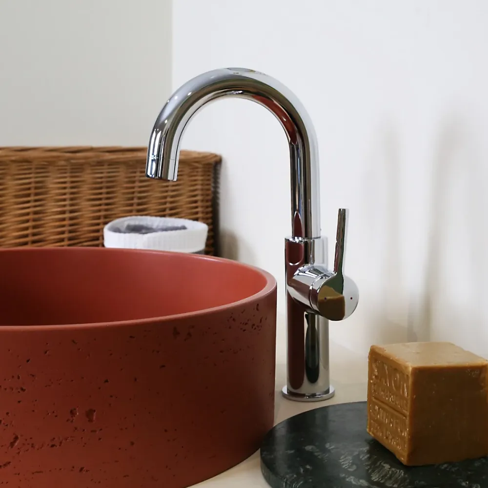 Robinet Lavabo Et Vasque|Essebagno Mitigeur de lavabo haut chrome Reflet