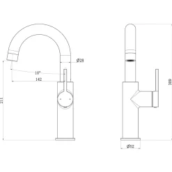 Robinet Lavabo Et Vasque|Essebagno Mitigeur de lavabo haut chrome Reflet