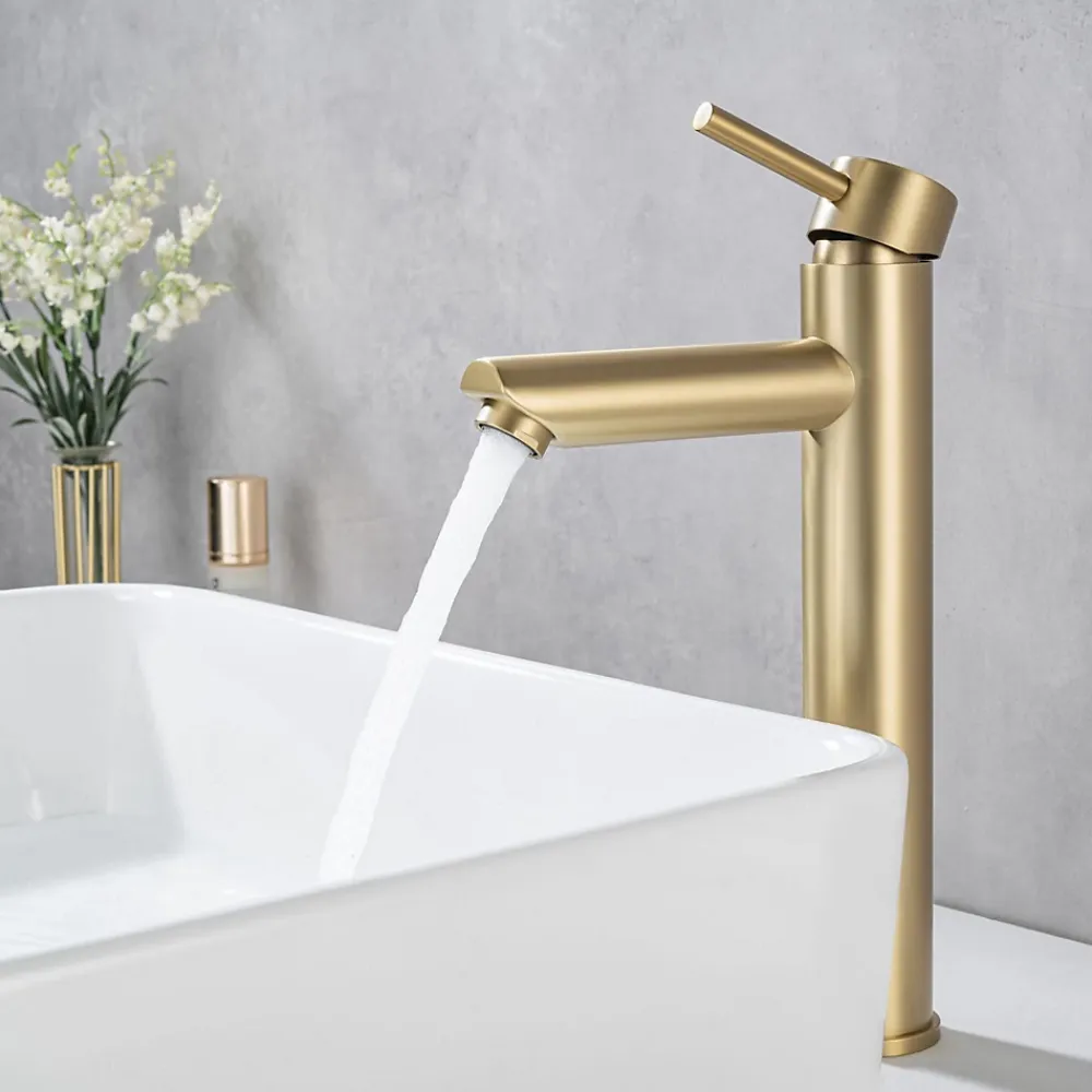 Lomazoo Mitigeur de lavabo doré Kandy