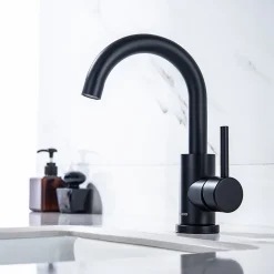 Lomazoo Mitigeur de lavabo noir Styx