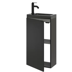 Robinet Lavabo Et Vasque|GoodHome Mitigeur de lavabo M noir mat, Selenga