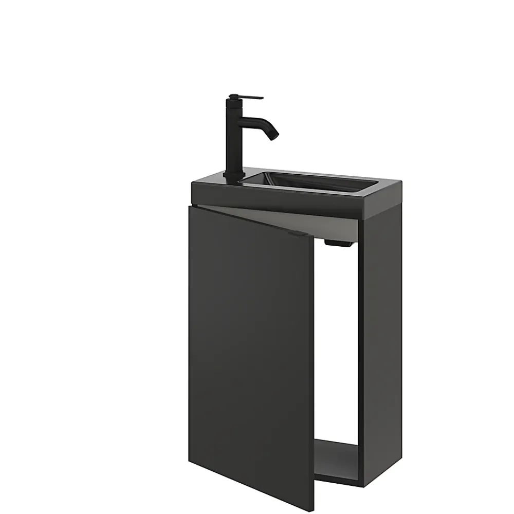 Robinet Lavabo Et Vasque|GoodHome Mitigeur de lavabo M noir mat, Selenga