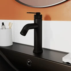 Robinet Lavabo Et Vasque|GoodHome Mitigeur de lavabo M noir mat, Selenga