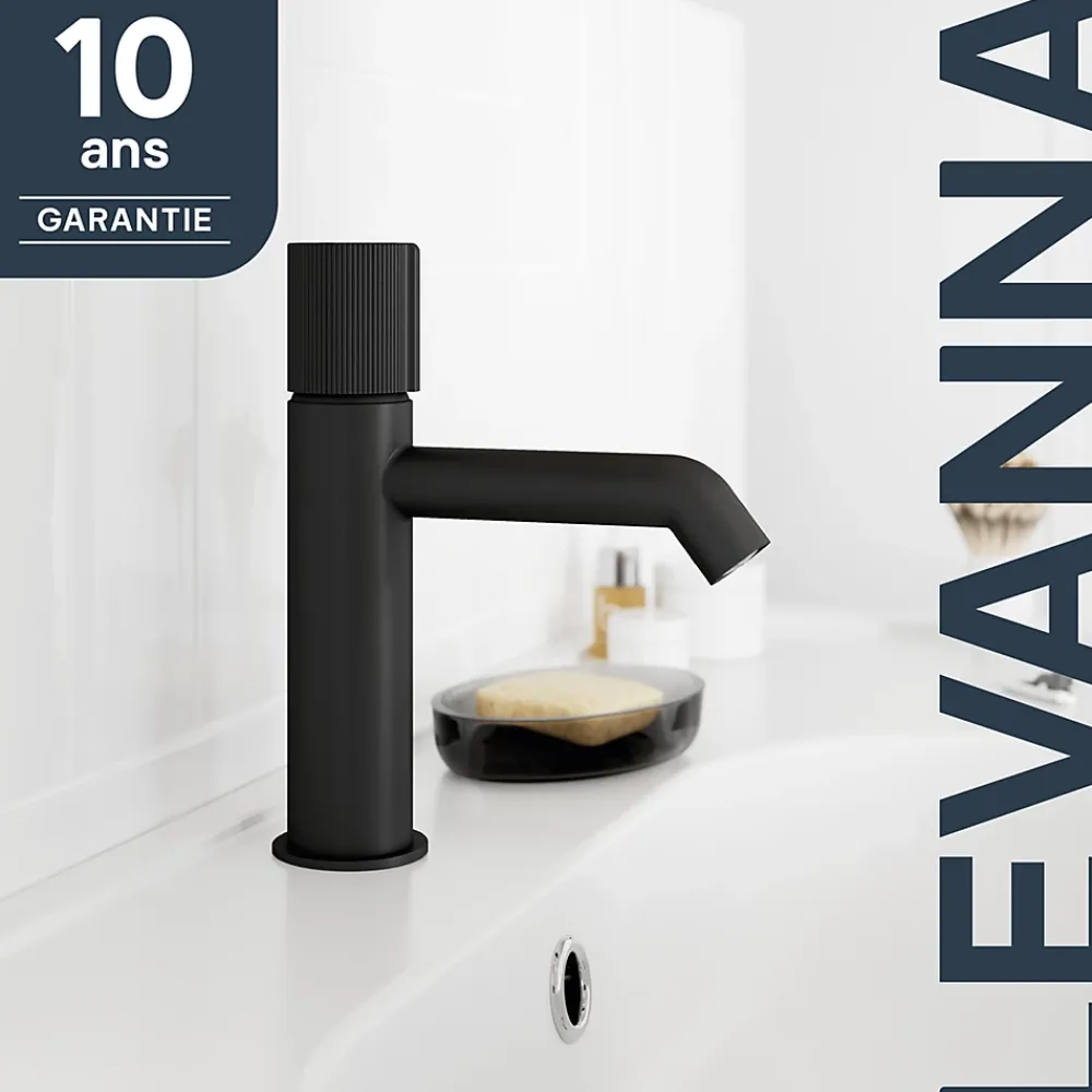 GoodHome Mitigeur de lavabo M, noir, Levanna