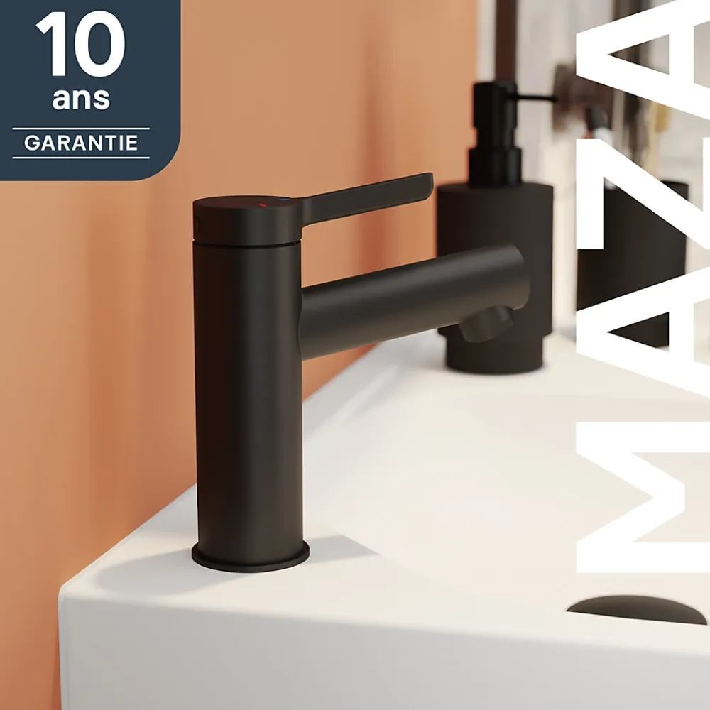 Robinet Lavabo Et Vasque|GoodHome Mitigeur de lavabo M, noir mat, Maza